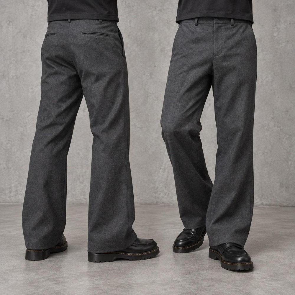 34x30 Gray Baggy Bootcut Dress Pants Y2K Grunge Vintage